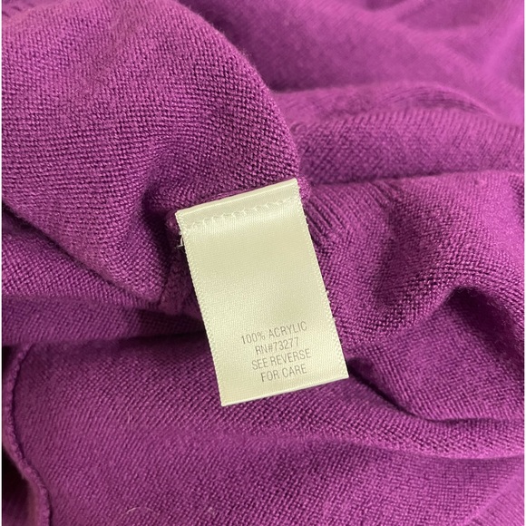 Croft & Barrow | Purple V-Neck Pullover Sweater - Picture 4 of 4